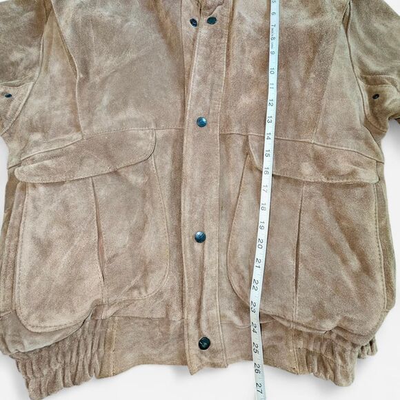 Vintage 80s Rage for the Man Elliot Kastle Suede Leather Bomber Jacket - Picture 5 of 8